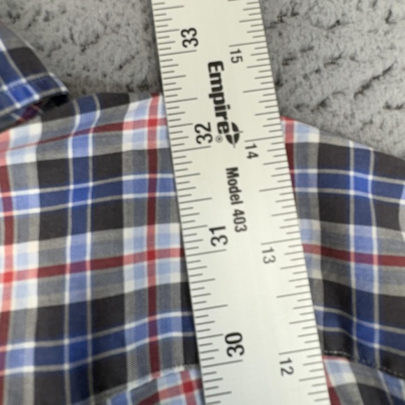 Sid Mashburn Shirt Mens Extra Large Blue Red Plaid Pocket Casual Academia Preppy - Picture 6 of 7